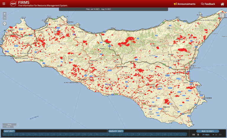 Mappa Degli Incendi In Sicilia Movimento Per La Difesa Dei Territori